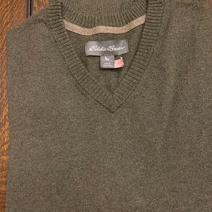 Long sleeve v neck cotton sweater